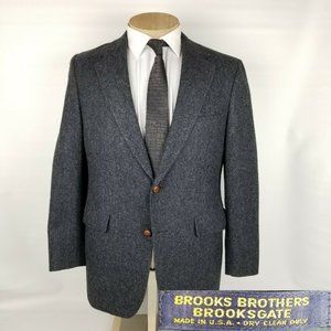 Vintage Brooks Brothers Mens Tweed Blazer 40S Gray